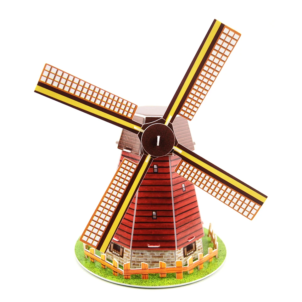 3D головоломка Holland Ветряные мельницы Модель Строительство Обучающие Игрушечные лошадки для детей DIY Дети Игрушечные лошадки Паззлы