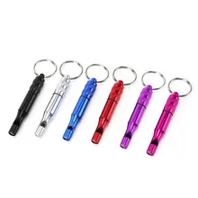 Алюминиевый уличный походный сплав Двухсекционный большой свисток для изделий высокий децибел спасательный свисток