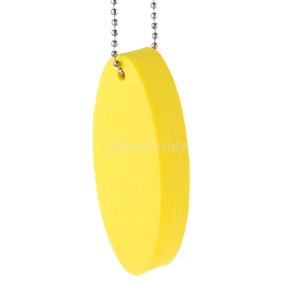 Oval Shaped EVA Foam Floating Key Ring Beads Boat Keychain Canoe Kayak Accessories Black/Yellow