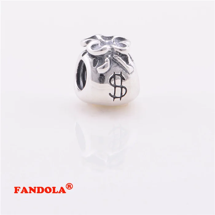 Подходит для Pandora шармы браслеты деньги сумка бусины 925 стерлингового серебра ювелирные изделия