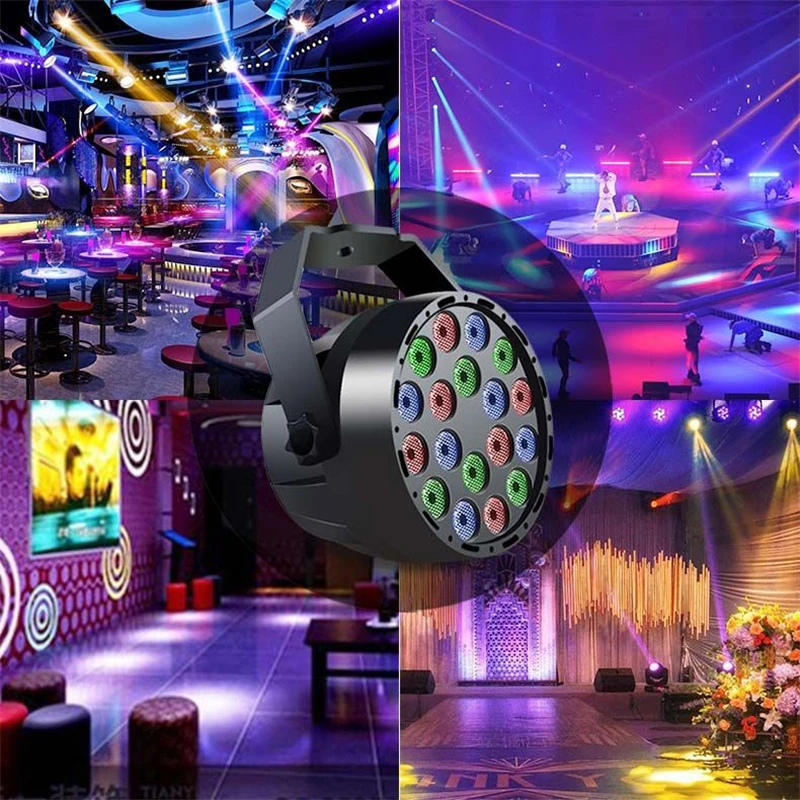 

2018 36W LED Par Disco Lighting Stage RGB Mixing Color Disco Light with Wireless Remote Control DMX 512 for DJ Club Party Bar