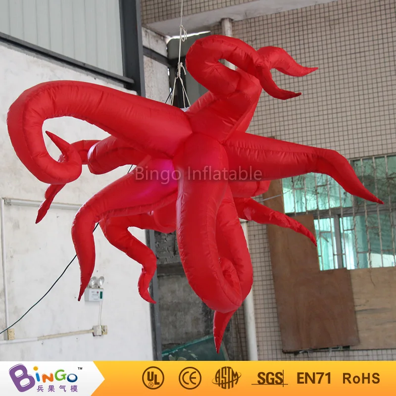 Free Shipping Cheap Inflatable special type hanging star inflatable octopus shape star with led light for indoor light toys