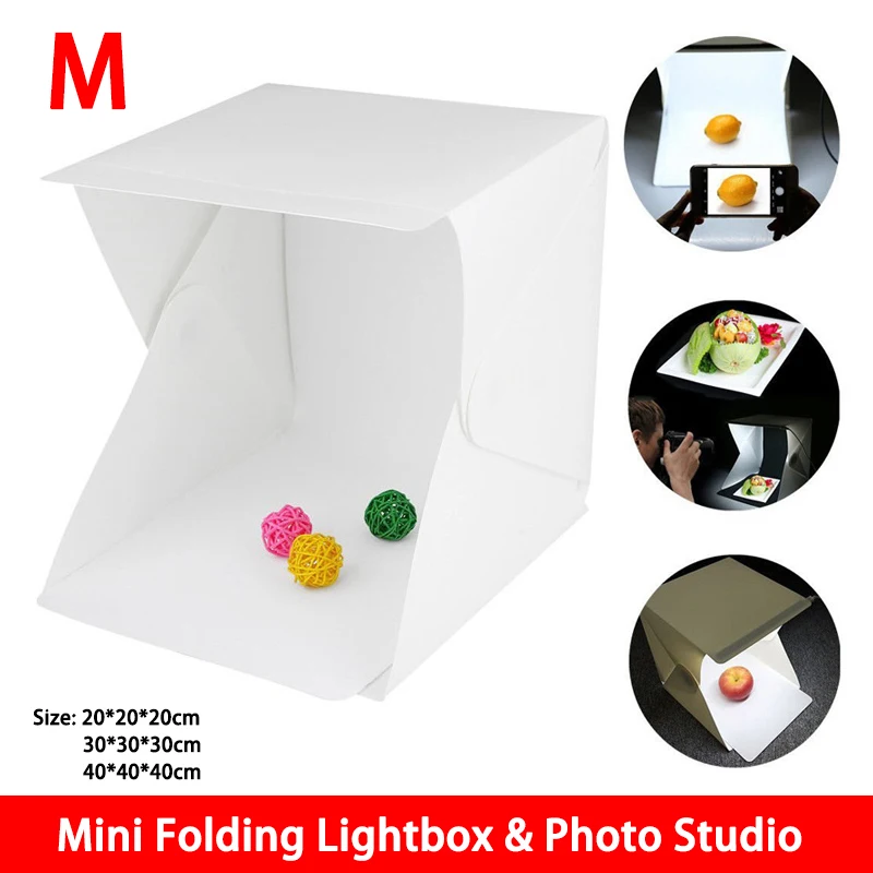 

Medium Size Mini Folding Lightbox Photography Studio Softbox LED Light Soft Box Camera Photo Background Box Lighting Tent Kit