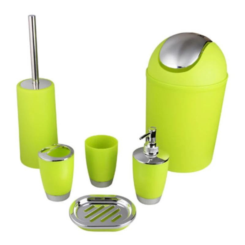 New Portable Bathroom Set 6 Piece Accessory Bin Soap Dish Dispenser Tumbler Toothbrush Holder Bathroom storage #3 New Portable Bathroom Set 6 Piece Accessory Bin Soap Dish Dispenser Tumbler Toothbrush Holder Bathroom storage #3