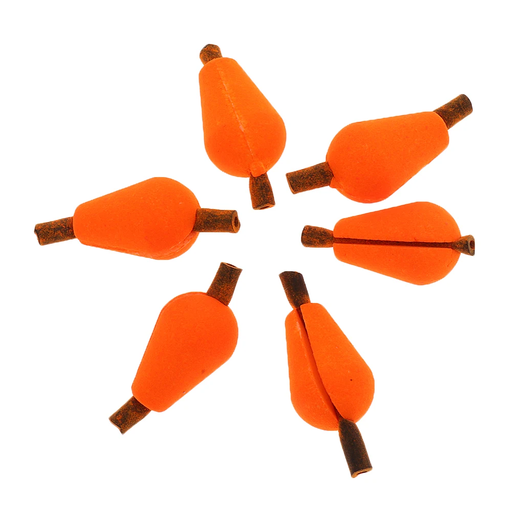 6 Pieces Drop shaped Fishing Float Fly Fishing Water Drop Foam Strike Indicator 0.79 x 0.39 inch