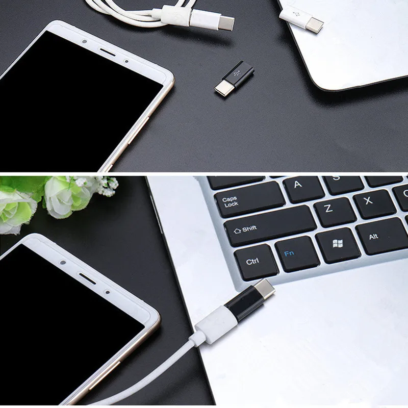 4Pcs/lot USB 3.1 Type C Male to Micro USB Female Converter USB-C Adapter Converter