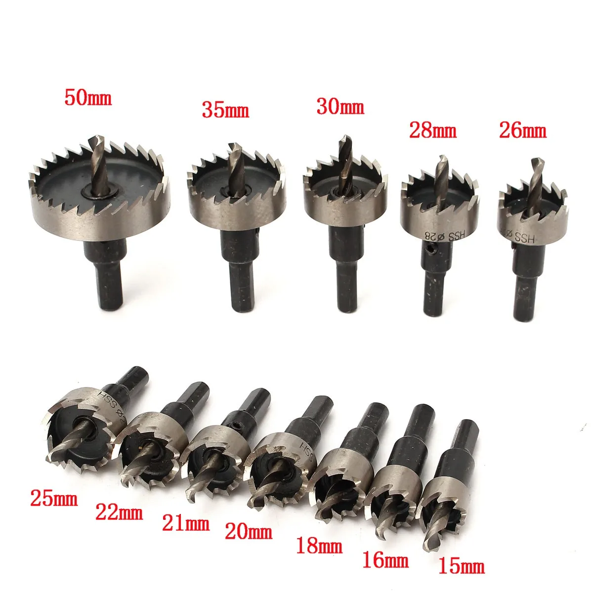 12pcs 15-50mm HSS Drill Bit Set Holesaw Hole Saw