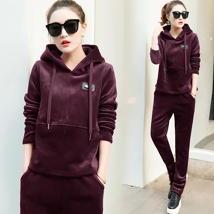 SusanDick Brand Autumn Winter Velvet Tracksuits Fashion Luxury Thick