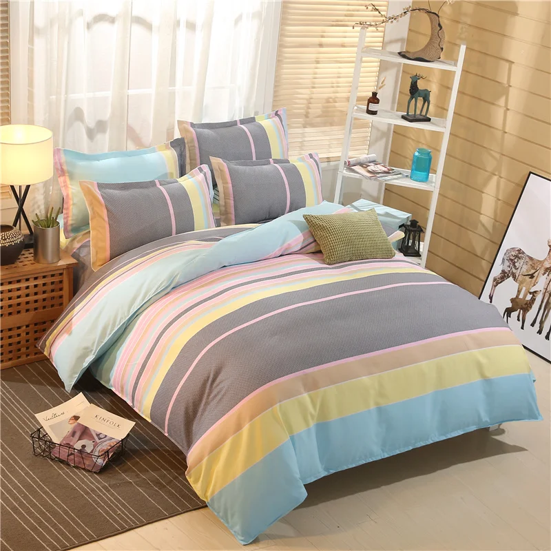 

modern style home textile bedding Duvet Cover set 3/4 pcs soft comforter Cover Bedding sets Stripe Style Queen Full Twin size