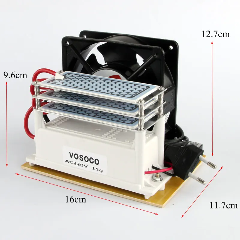 Для поделок, керамические Генераторы озона 220 V 15g Три интегрированные Длинные жизни керамические плиты озонатор воздуха система очистки воздуха и воды с вентилятором