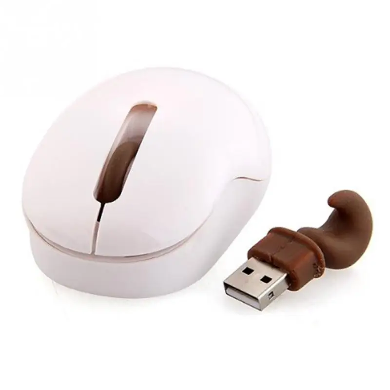 2018 New Design Cute Animal Tail Computer Mouse 2.4G Wireless Optical