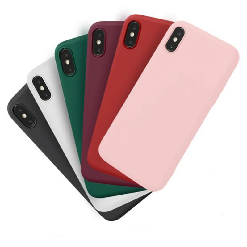 

2018 Top Fashion Candy Colors Wine Soft Silicone Phone Cover Fundas Coque For Iphone 6 S 7 7plus 6s 6plus 8 8plus X
