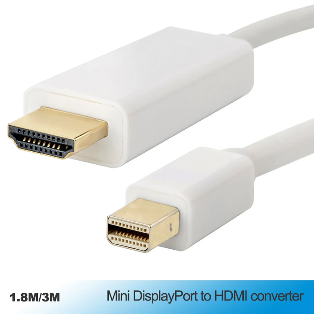 1.8M Mini DP To HDMI Thunderbolt Cable Adapter for Apple Mac MacBook Air Pro AT