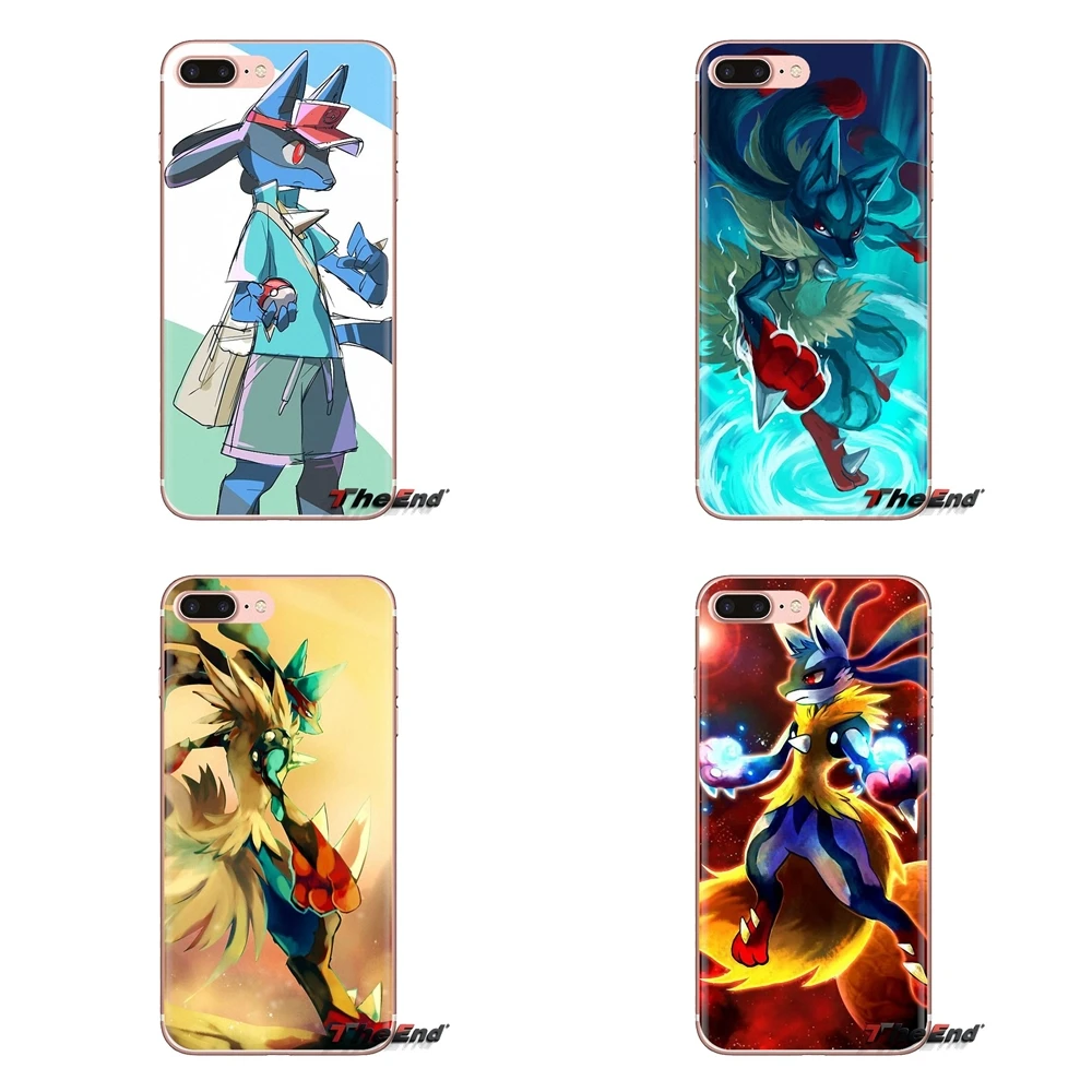

For iPod Touch Apple iPhone 4 4S 5 5S SE 5C 6 6S 7 8 X XR XS Plus MAX Soft Transparent Cases Covers Pokemon Mega Lucario Fan Art