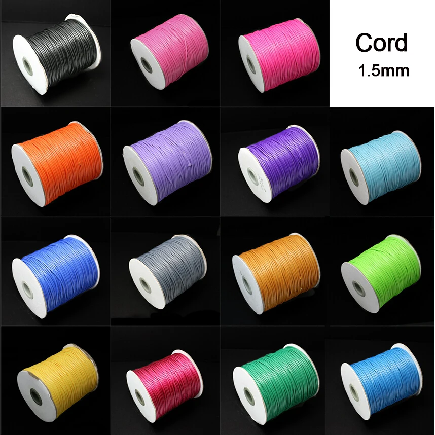 

New 10 meters 1.5MM Waxed Leather Thread Wax Cotton Cord String Strap Necklace Rope Bead For Bracelet