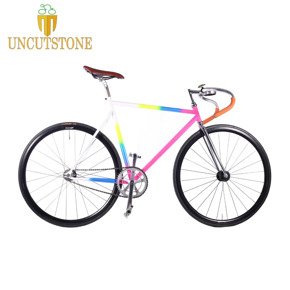 Fixie bike 54 см 56 см 58 см трек Односкоростной велосипед fixie Bike 700C винтажный дорожный велосипед хромированная молибденовая стальная рама для велосипеда