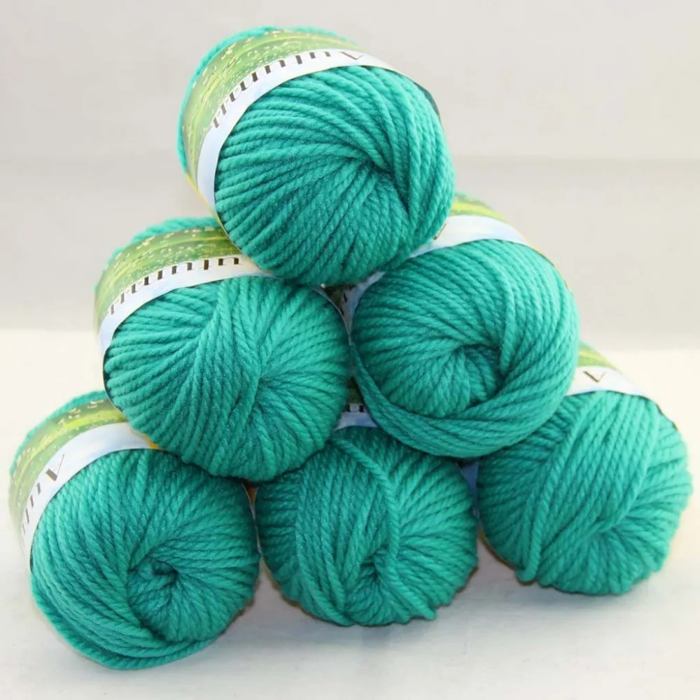 Buy LOT of 6 BallsX50g Chunky Hand woven Coarse Knitting Yarn Kelly green 221