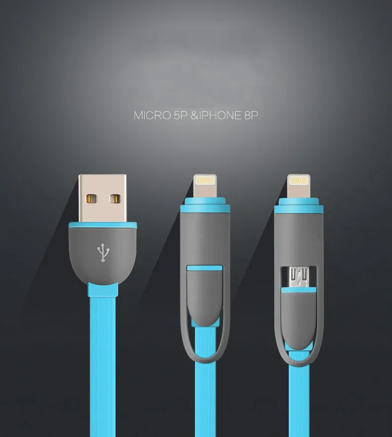 New Colorful Micro USB Cable 8Pin 2 in 1 Sync Data Charging USB Cable for iPhone 5 6 6s plus 5s IOS 9 Charger Cable For Samsung New Colorful Micro USB Cable 8Pin 2 in 1 Sync Data Charging USB Cable for iPhone 5 6 6s plus 5s IOS 9 Charger Cable For Samsung