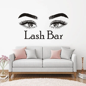 

Lash Bar Wall Decal Micro blading Make Up Wall Art Mural Eyelashes Makeup Quote Beauty Salon Home Decoration Wall Stickers J24