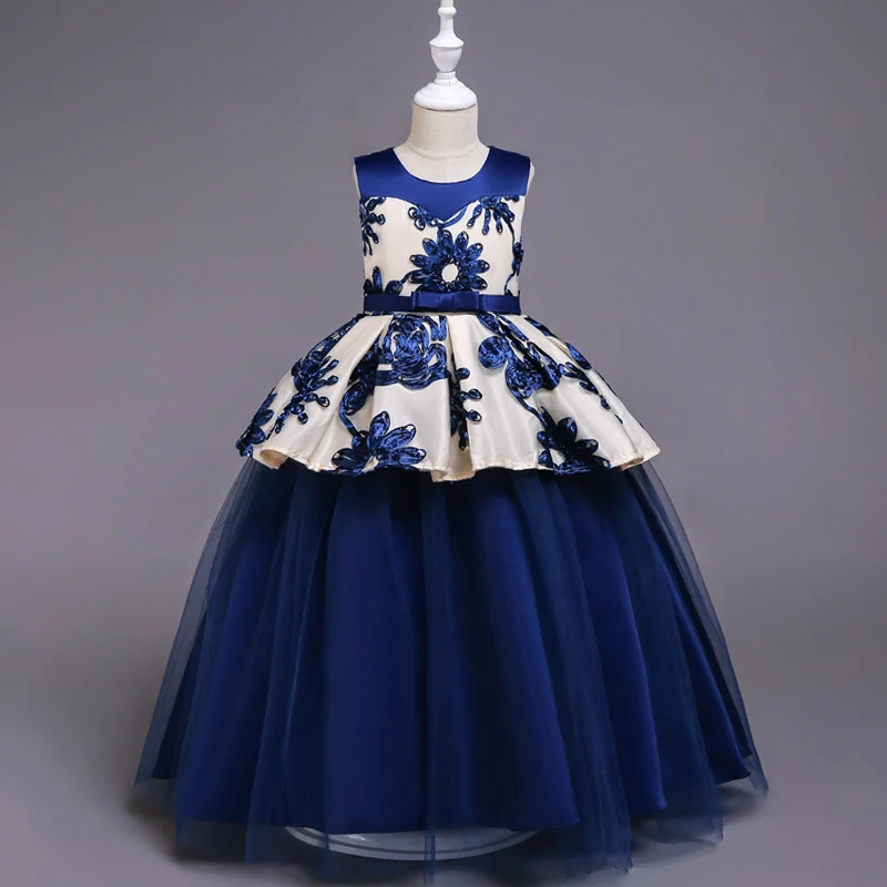 Kids Princess Girls Dresses Lace Tulle 3-14 Years Flower Pageant Dresses For Girls Wedding Birthday Dresses Kids Prom Dresses baby girl doll skirt
