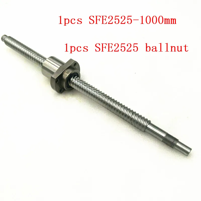 

Dia:25mm Lead:25mm Rolled Ballscrew 1pcs rolled ball screw RM2525- L1000mm-C7+1pcs SFE2525 NUT with BK/BF20 end processing