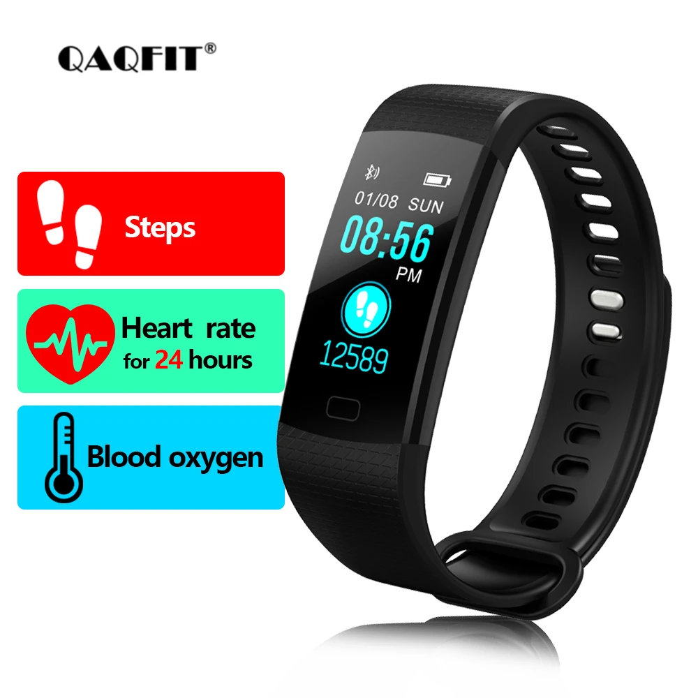 

QAQFIT Smart Wristband Y5 Pedometer Smart band Blood Pressure Heart Rate Monitor Fitness Bracelet Activity tracker Smart watch