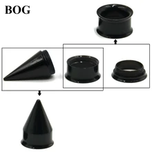 Два в одном дизайн черный акрил уха Tunel вилки и Конус Носилки Комплект расширители датчиков пирсинг украшения для тела