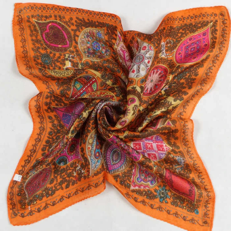 [BYSIFA] женские небольшие Квадратные платки обертывания мода весна осень Дамы узор Пейсли темно розовый Шелковый шарф шейный шарф 55*55 см