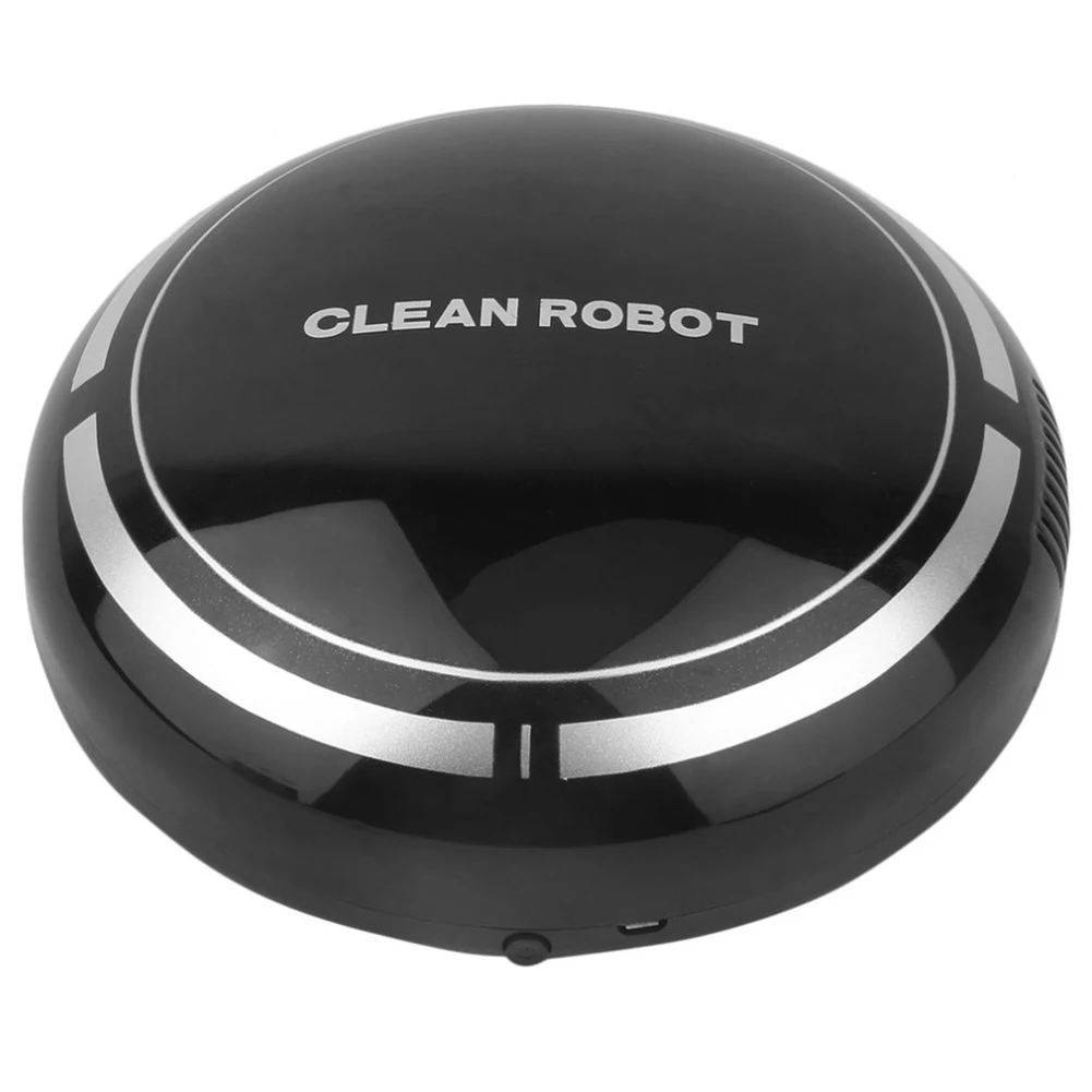 2 в 1 перезаряжаемый робот-пылесос для подметания пола, пылеуловитель, Интеллектуальный Авто-индукционный робот-пылесос для подметания пола - Цвет: Black