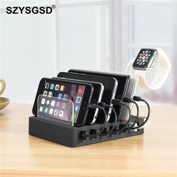 

Desktop Charger Station 6 Ports 2.4A Multi Function Universal USB Charger For iPhone XS X 8 7 6S Samsung Quick Charge 3A Output