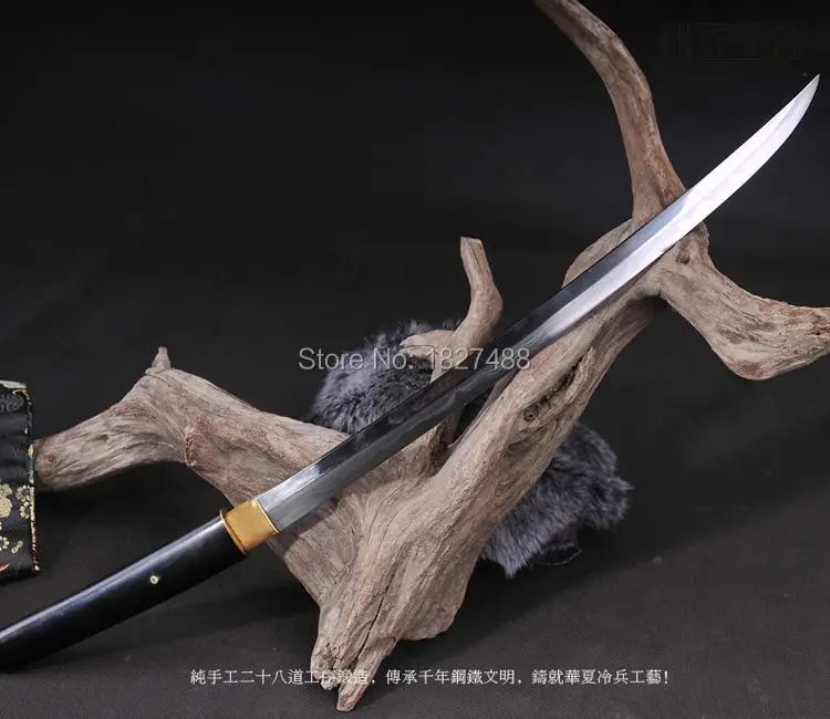 Battle Ready Full Tang Damascus Folded Steel Clay Tempered Blade Sharp Samurai Sword Katana Real Ebony Wood Saya