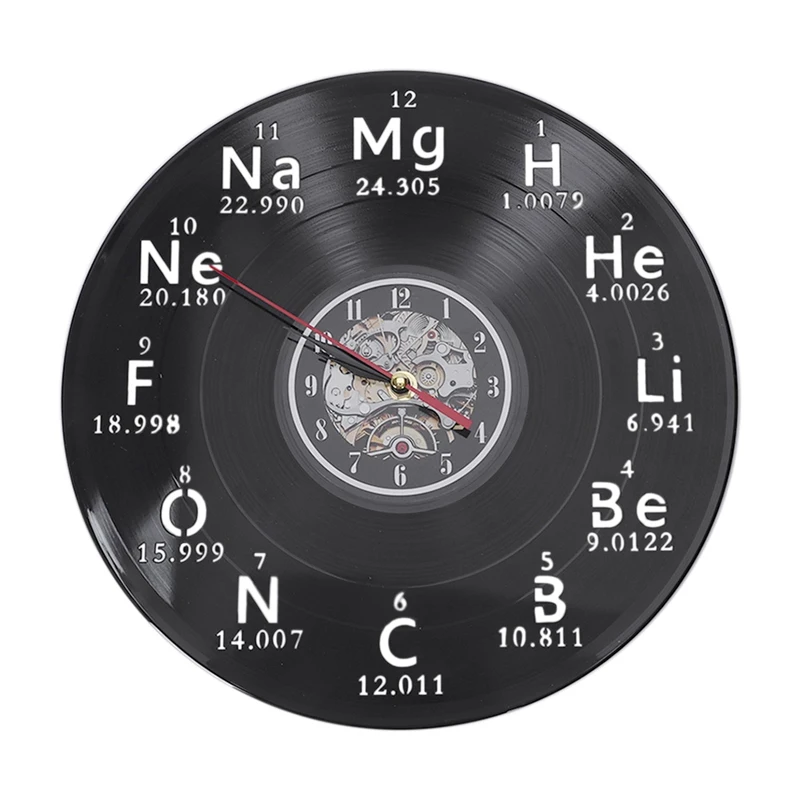 Химические периодически настольные виниловые пластинки настенные часы химия Математика формула наука настенные часы гик Графический класс - Цвет: Black