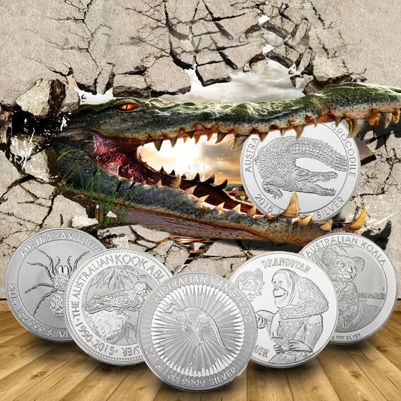 

WR Australia Animal Challenge Coin Cute Koala Kangaroo Silver Plated Commemorative Coin Elizabeth II Silver Coin for Collection