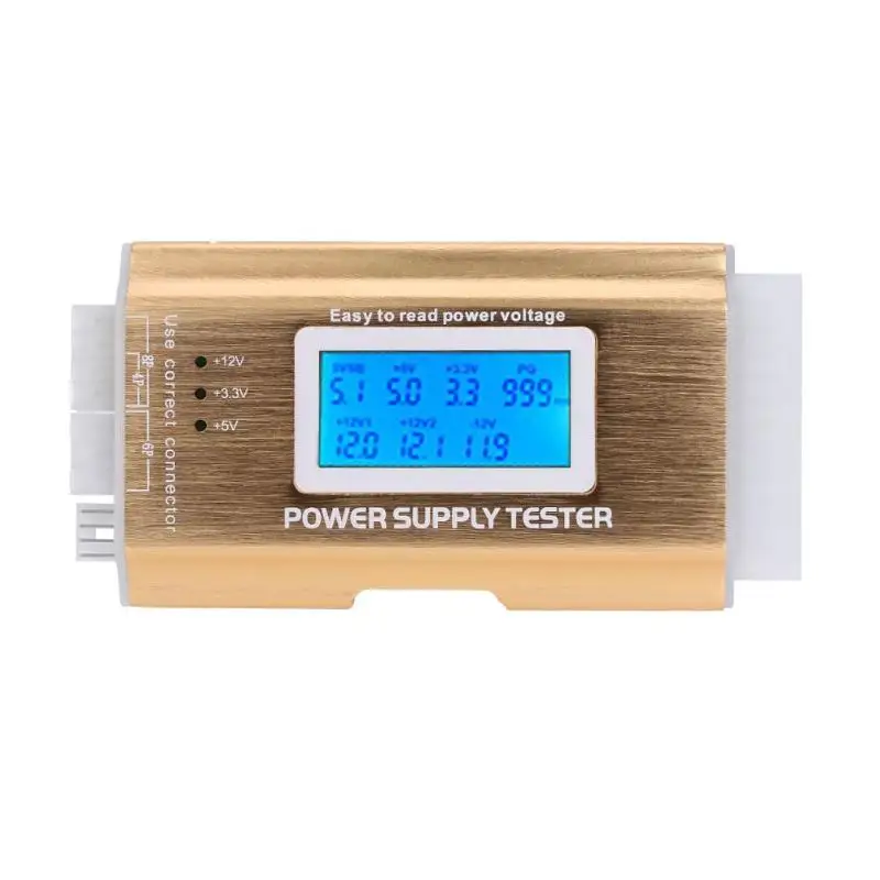 Digital LCD PC Supply Tester ATX Power Supply 20/24 Pin Computer Power Measuring Diagnostic
