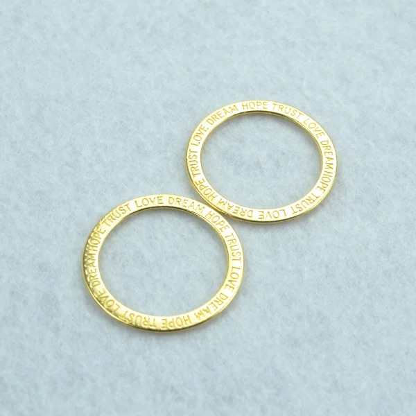 

8pcs Gold color Circle Charms Necklace Pendant Bracelet Jewelry Making Handmade Crafts diy Supplies 36*36mm B114