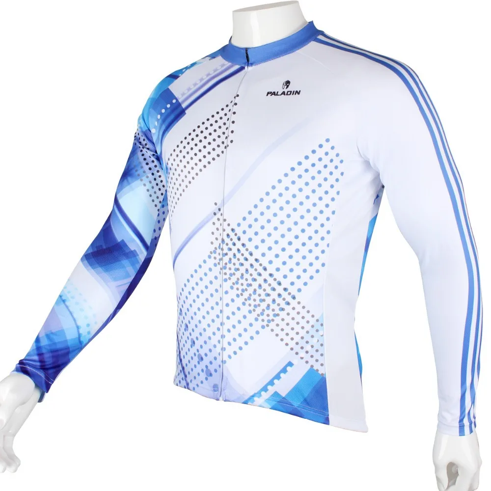 

PALADIN " Blue dot " Mens Long Sleeve Cycling Jersey Bike Shirt Cycling Clothing