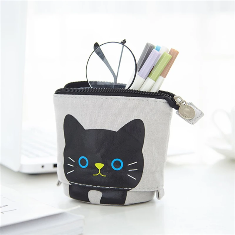 Милый пенал на молнии Kawaii Cat для мальчиков и девочек школьные принадлежности