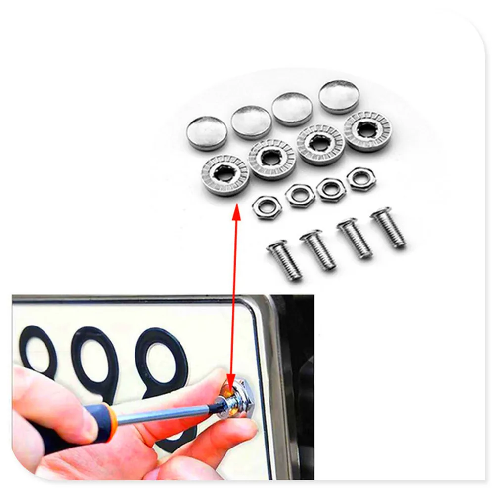 

16X Car number License Plate Bolts bolt Frame Chrome Screws for Kia Sportage Sorento Sedona ProCeed Optima K900 Soul Forte5