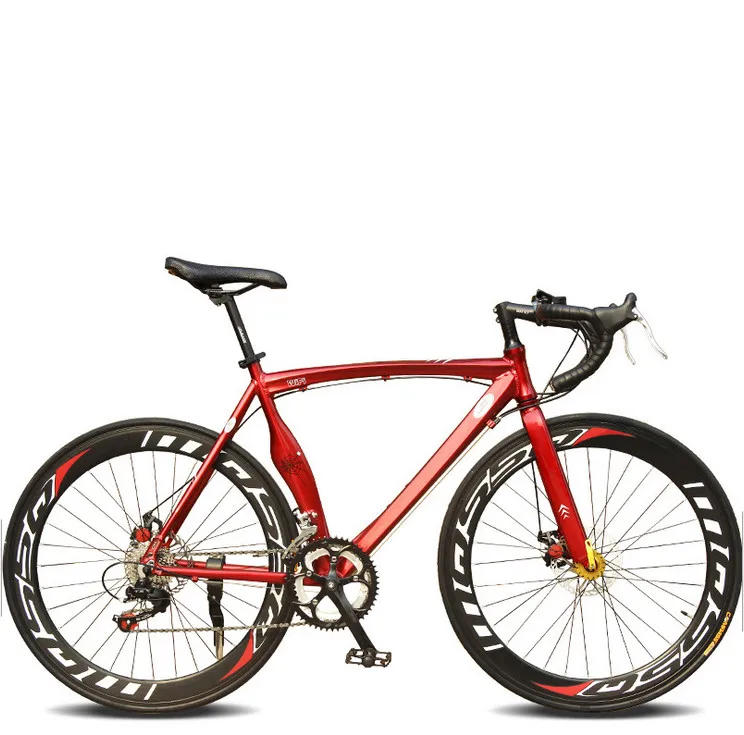 x-передний бренд изгиб шоссе дисковый тормоз 700c 14 скоростной дорожный велосипед Алюминиевый сплав bicicleta гоночный велосипед - Цвет: red black