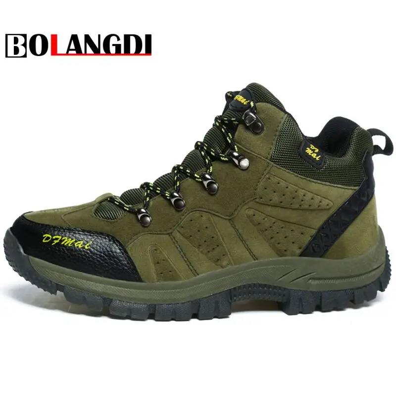 

Bolangdi Winter plush warmth Men Hiking Shoes Anti-Slip Outdoor Sport Shoes Walking Trekking Climbing Sneakers Comfortable Boots