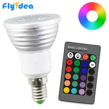 

110V 220V rgb 5W 24key colorful Bulb LED Spotlight E14 16 Color Magic holiday Dimmable Stage Light IR Remote Control