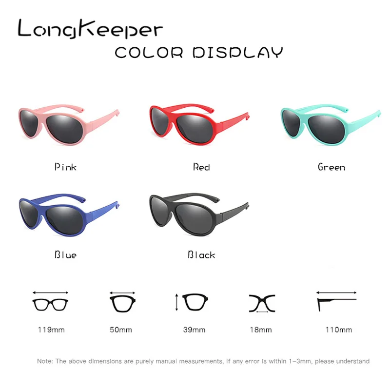 LongKeeper Oval Polarized Kids Sunglasses Children Silicone TR90 Sun Glasses Girls Boys UV400 Child Goggles Gafas de sol R02