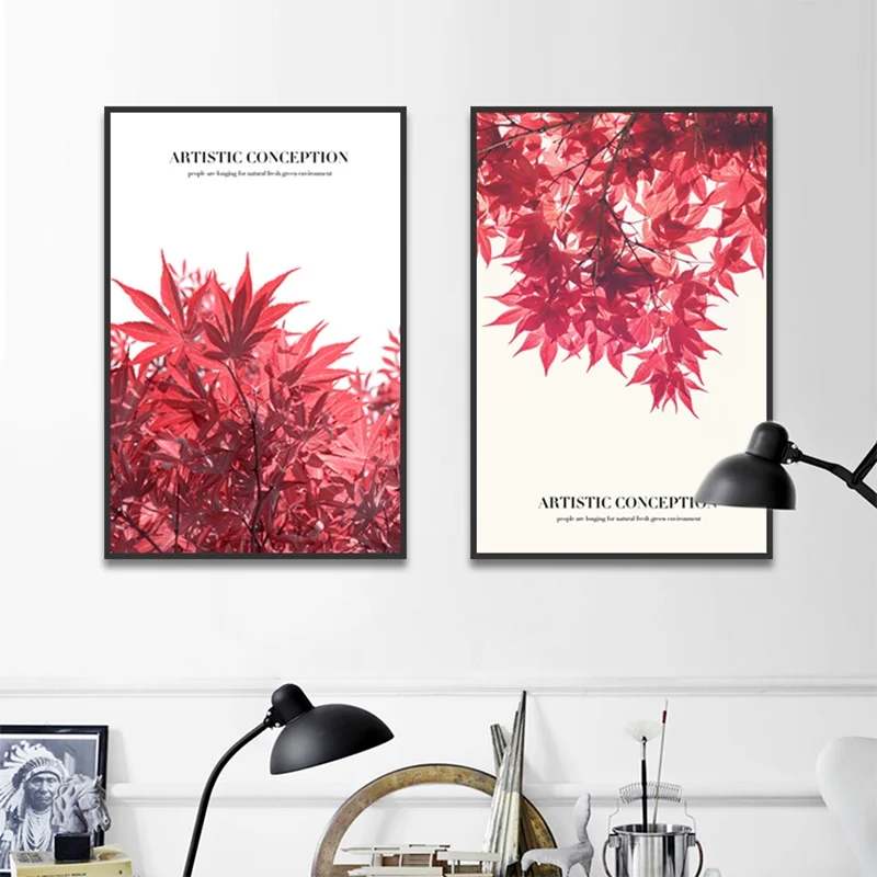 

Red Maple Leaf Picture Print on Canvas Wall Art Modular Picture Modern Home Decoration Painting and Poster for Living Room