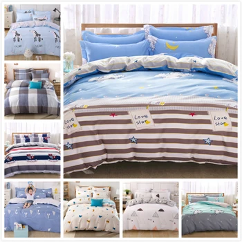 

Soft Cotton Duvet Cover Sheet Pillowcase 3/4 pcs Bedding Set Kids Bed Linen Single Full Double Queen King Size Quilt Pillow Case