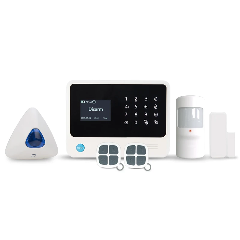 

3G GSM WIFI GPRS alarm system 433mhz wireless APP control intruder alarm work with wireless indoor flash siren alarm kit