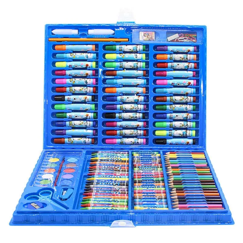 150PCS Pack Baby Educational Toys Kids Boy Girl Drawing Toys Learning Drawing Props Watercolor Pen Ruler Eraser Set