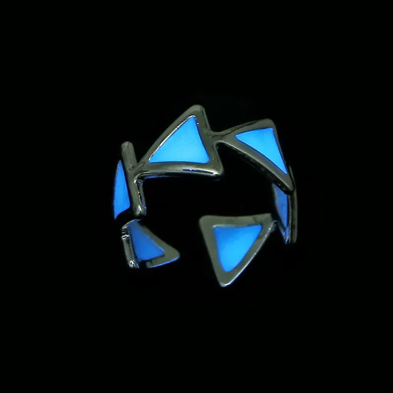 

glow in the dark ring Wedding Bride wedding jewelry Handmade glow ring Geometric Glowing in the dark rings for women