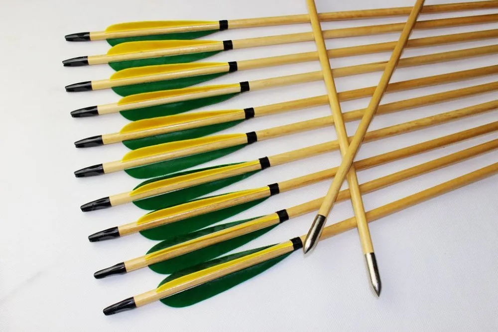 

Handmade 12PCS 11/32 Wood arrows Traditional Hunting Arrows For Recurve Longbow