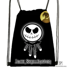 Пользовательские Джек Скеллингтон походная сумка на шнурке милый рюкзак для детей(черная спинка) 31x40 см#180531-02-16