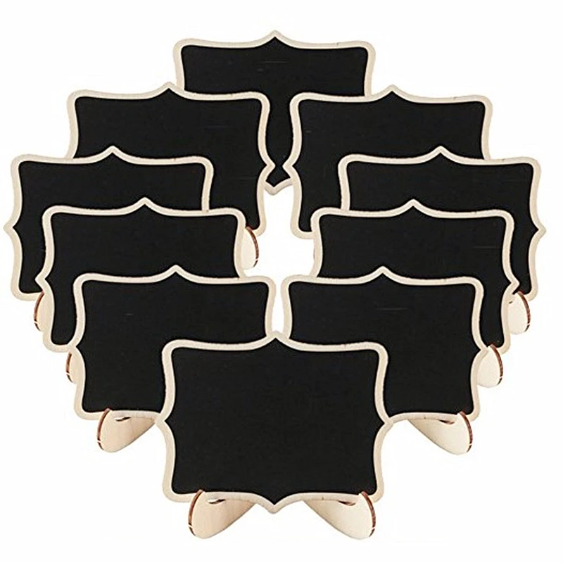 Estilos de Madeira Número da Tabela Lote Vintage 6 Pequena Quadro Clipe Blackboard Festa Casamento Apagável Placa Zakka Atacado 30 Pçs –